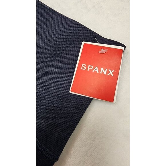Spanx Look at Me Now Seamless Moto Leggings Indigo Sky Blue Small - Picture 10 of 10